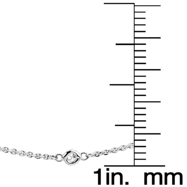 Suzy Levian 14k White Gold 3/5ct TDW Bezel Diamond Station Necklace (36 inch)