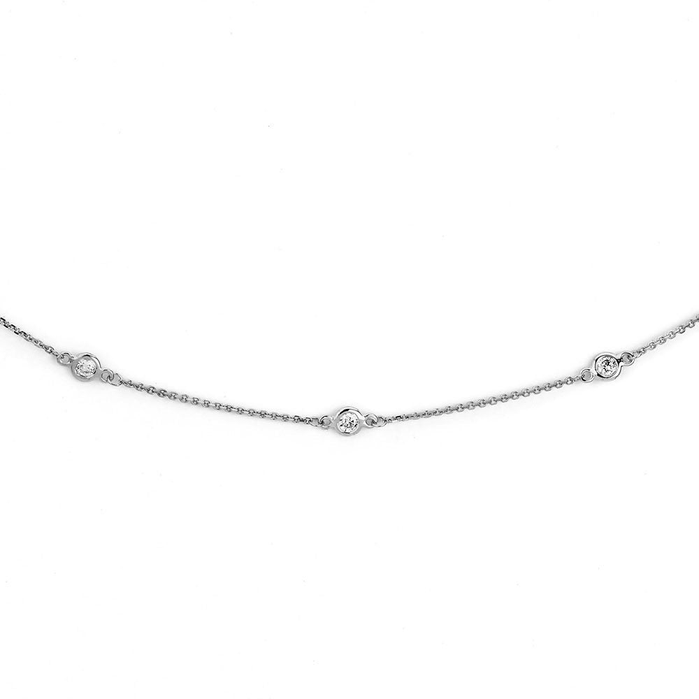 Suzy Levian 14k White Gold 7/8ct TDW Diamond Necklace