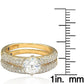 Suzy Levian Bridal Sterling Silver Cubic Zirconia Engagement Ring Band Set