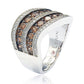 Suzy Levian Brown and White Cubic Zirconia Sterling Silver Ring
