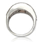 Suzy Levian Brown and White Cubic Zirconia Sterling Silver Ring