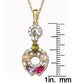 Suzy Levian Cubic Zirconia Golden Sterling Silver Multi Color Pendant