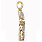 Suzy Levian Cubic Zirconia Golden Sterling Silver Multi Color Pendant