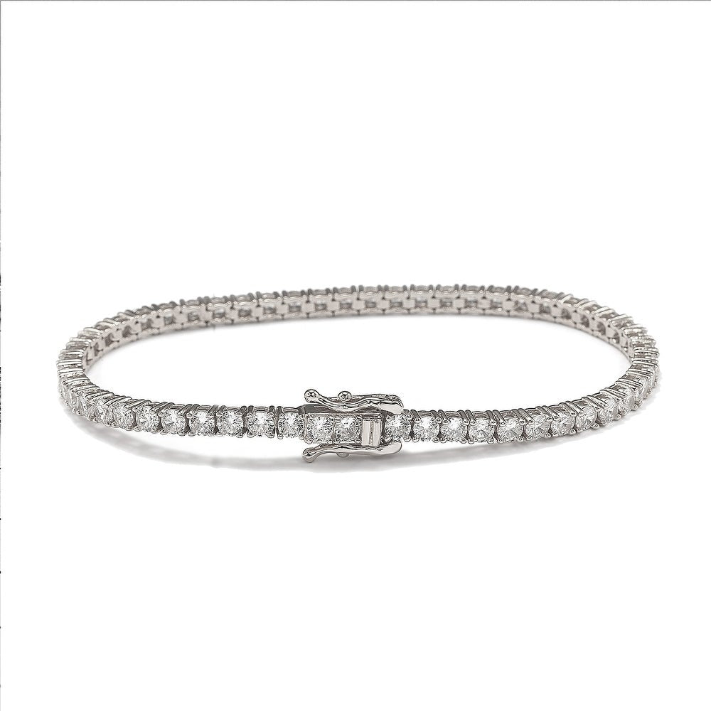 Suzy Levian Cubic Zirconia Sterling Silver 7 inch Tennis Bracelet