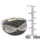 Suzy Levian Cubic Zirconia Sterling Silver Black and White Wavy Ring