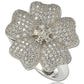 Suzy Levian Cubic Zirconia Sterling Silver Flower Pave Ring