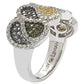 Suzy Levian Cubic Zirconia Sterling Silver Multi-Color Paisley Ring - Multicolor