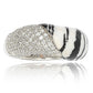 Suzy Levian Cubic Zirconia Sterling Silver Pave & Animal Print Ring