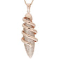 Suzy Levian Cubic Zirconia Sterling Silver Pink Swirl Pave Crossover Pendant