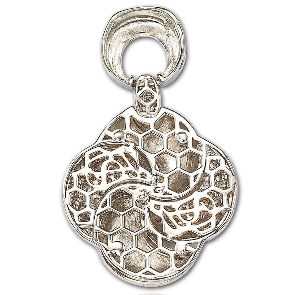 Suzy Levian Cubic Zirconia Sterling Silver Swirl Pendant Necklace