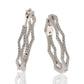 Suzy Levian Cubic Zirconia in Sterling Silver Pave Modern Hoop Earrings