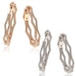 Suzy Levian Cubic Zirconia in Sterling Silver Pave Modern Hoop Earrings