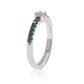 Suzy Levian Green & White Cubic Zirconia Sterling Silver Petite Flower Band