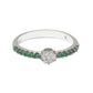 Suzy Levian Green & White Cubic Zirconia Sterling Silver Petite Flower Band