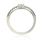 Suzy Levian Green & White Cubic Zirconia Sterling Silver Petite Flower Band