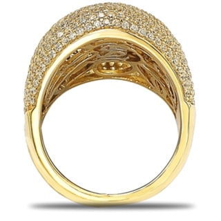 Suzy Levian Gold Over Sterling Silver Cubic Zirconia Crossover Ring