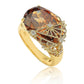 Suzy Levian Gold Plated Sterling Silver Brown Cubic Zirconia Ring