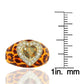 Suzy Levian Gold over Silver Brown Cubic Zirconia Animal Print Ring