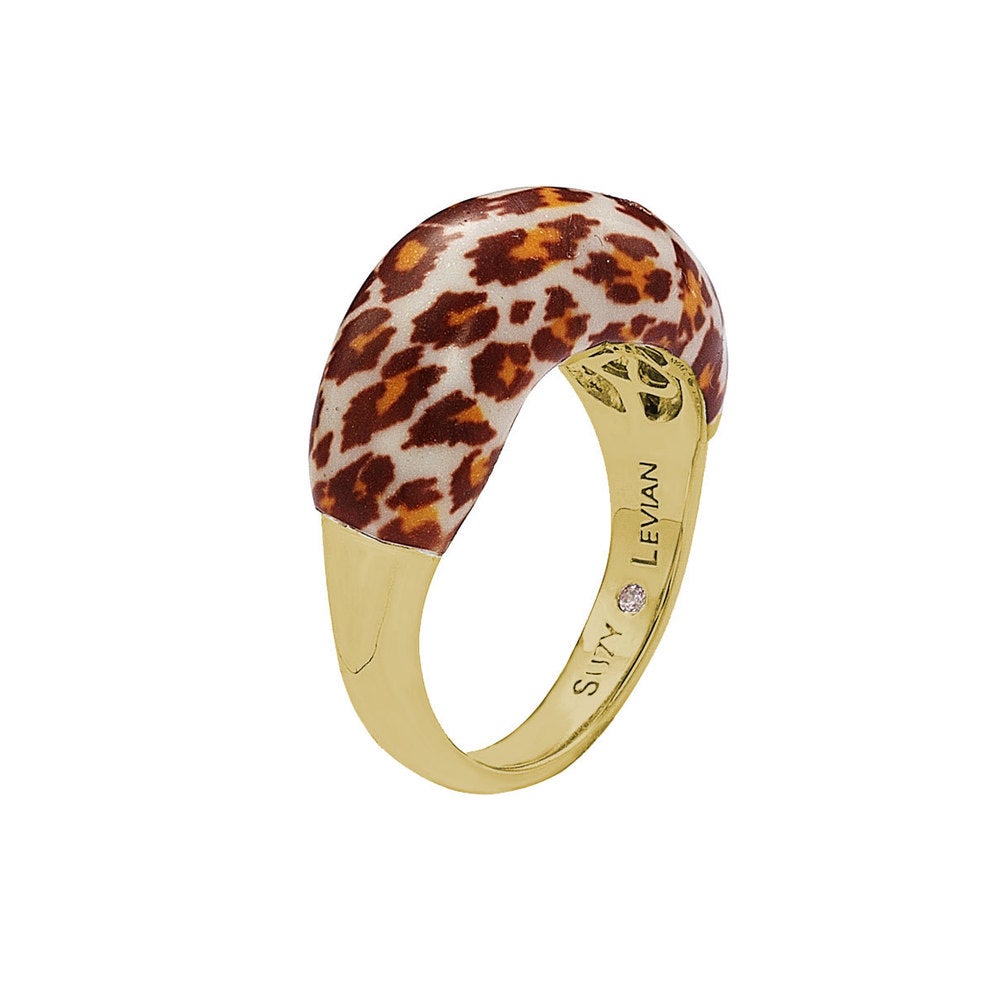 Suzy Levian Gold over Sterling Silver Cubic Zirconia Panther Ring