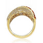 Suzy Levian Gold over Sterling Silver Cubic Zirconia Panther Ring