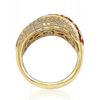 Suzy Levian Gold over Sterling Silver Cubic Zirconia Panther Ring