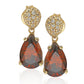 Suzy Levian Gold over Sterling Silver Cubic Zirconia Pave Dangle Earrings