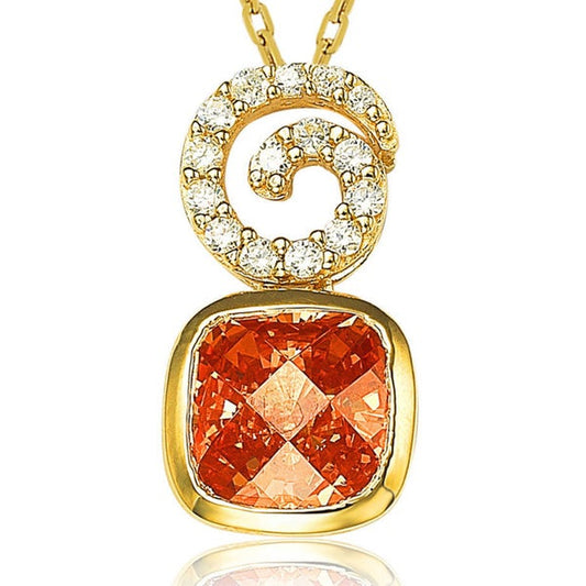 Suzy Levian Gold over Sterling Silver Cubic Zirconia Swirl Pendant