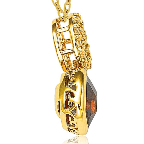 Suzy Levian Gold over Sterling Silver Cubic Zirconia Swirl Pendant