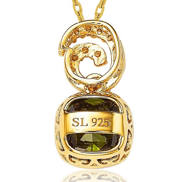 Suzy Levian Gold over Sterling Silver Cubic Zirconia Swirl Pendant