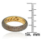 Suzy Levian Golden Sterling Silver Cubic Zirconia Brown Eternity Ring