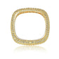 Suzy Levian Golden Sterling Silver Cubic Zirconia Modern Pave Square Eternity Band