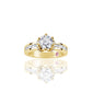 Suzy Levian Golden Sterling Silver Cubic Zirconia Round Cut Engagement Ring