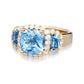 Suzy Levian Gold plated Sterling Silver Blue Cubic Zirconia Ring