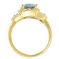 Suzy Levian Gold plated Sterling Silver Blue Cubic Zirconia Ring
