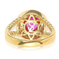 Suzy Levian Yellow Gold Sterling Silver Pink Cubic Zirconia Rope Ring