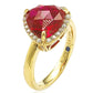 Suzy Levian Gold plated Sterling Silver Created Ruby Ring - Red