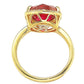 Suzy Levian Gold plated Sterling Silver Created Ruby Ring - Red