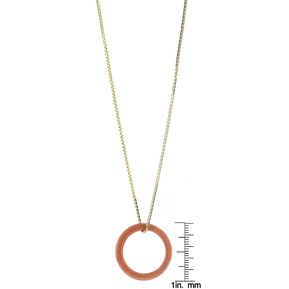 Suzy Levian Goldplated Sterling Silver Italian Coral Circle Pendant Necklace - Gold Plate/Gold Overlay/Sterling Silver - Gold Chain
