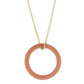 Suzy Levian Goldplated Sterling Silver Italian Coral Circle Pendant Necklace - Gold Plate/Gold Overlay/Sterling Silver - Gold Chain