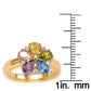 Suzy Levian Gold plated Sterling Silver Multi-colored Cubic Zirconia Floral Ring