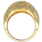 Suzy Levian Gold plated Sterling Silver Pave-set Cubic Zirconia 5-row Infinity Ring