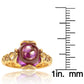 Suzy Levian Gold plated Sterling Silver Purple Cabochon Cubic Zirconia Ring