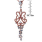 Suzy Levian Rosed Sterling Silver Fancy Cubic Zirconia Pendant