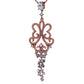 Suzy Levian Rosed Sterling Silver Fancy Cubic Zirconia Pendant