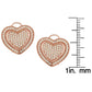 Suzy Levian Mother's Day 'Loving Heart' Cubic Zirconia Rosed Sterling Silver Earrings