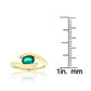 Suzy Levian Modern May Birthstone 14K Yellow Gold Emerald and Diamond .70 TCW Ring - Green