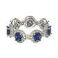 Suzy Levian Oval-Cut Blue & White Cubic Zirconia in Sterling Silver Stackable Band