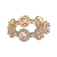 Suzy Levian Oval-Cut Pink Morganite Cubic Zirconia in Rose Sterling Silver Stackable Band
