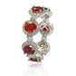 Suzy Levian Oval-Cut Ruby Red Cubic Zirconia in Sterling Silver Stackable Band