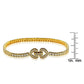 Suzy Levian Pave Cubic Zirconia Golden Sterling Silver 7.5-inch Heart-Locked Tennis Bracelet
